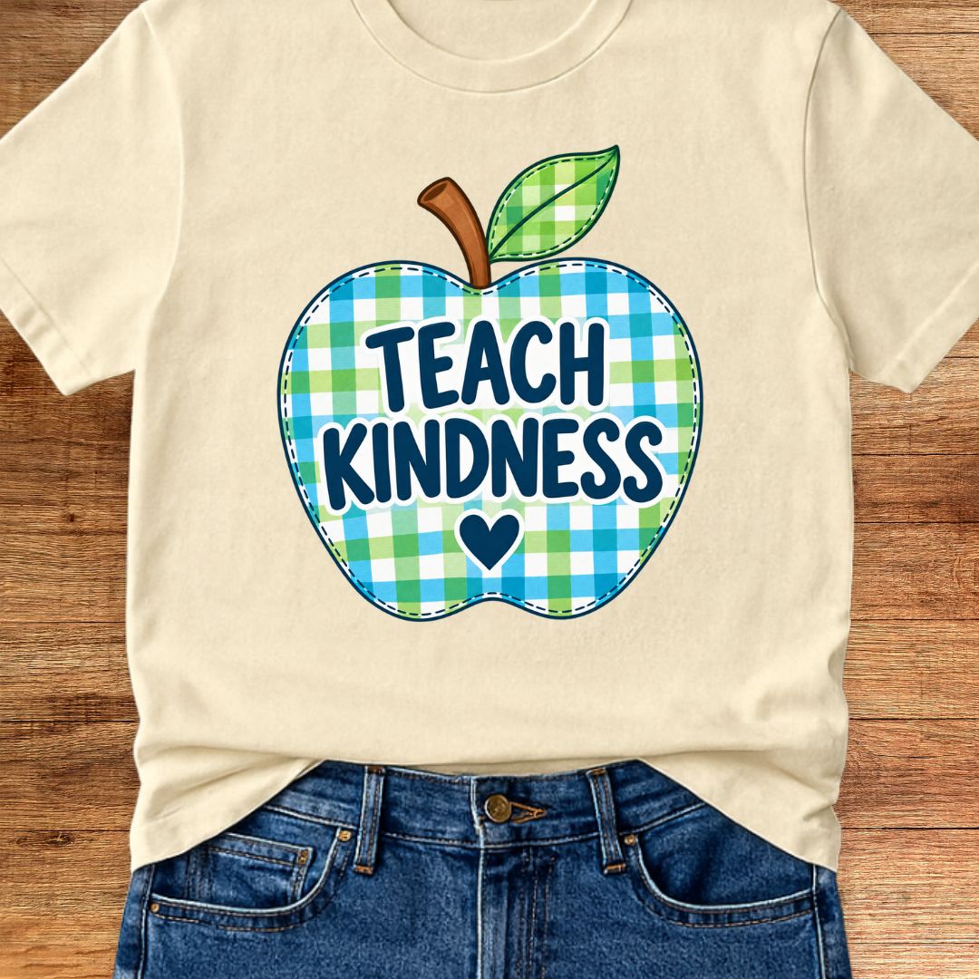 Apple Teach Kindness Teacher T-Shirt