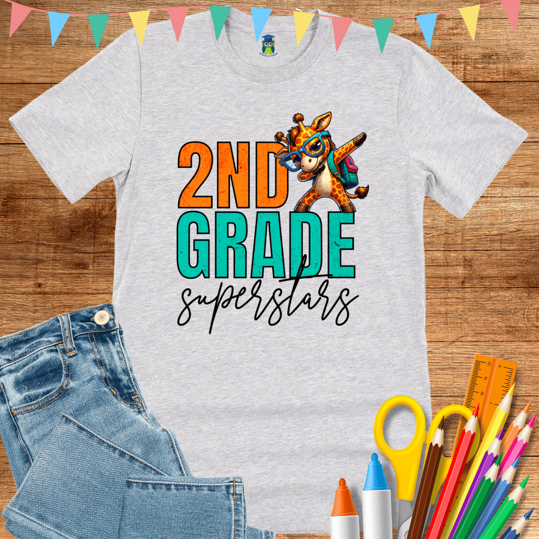 2nd Grade Superstars Teacher T-Shirt - teachngear