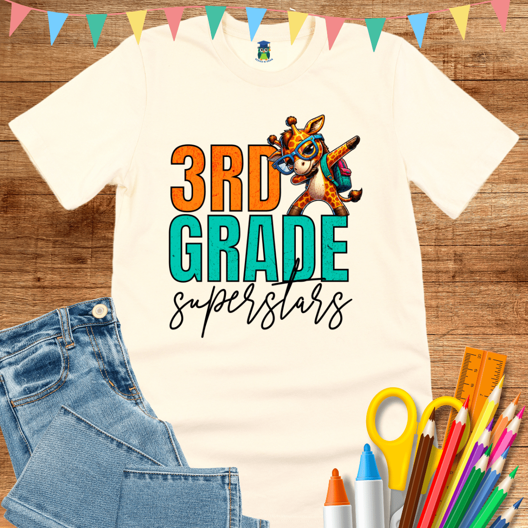 3rd Grade Superstars Teacher T-Shirt - teachngear