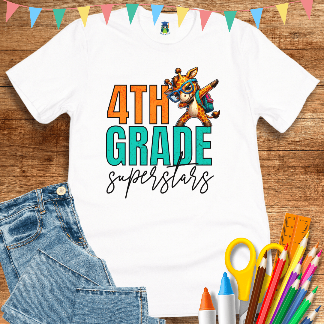 4th Grade Superstars Teacher T-Shirt - teachngear