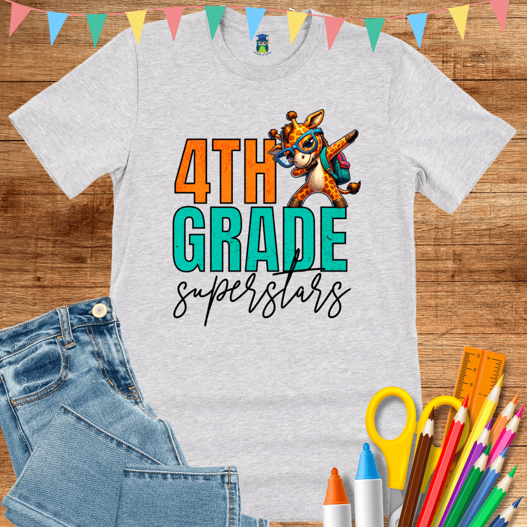 4th Grade Superstars Teacher T-Shirt - teachngear