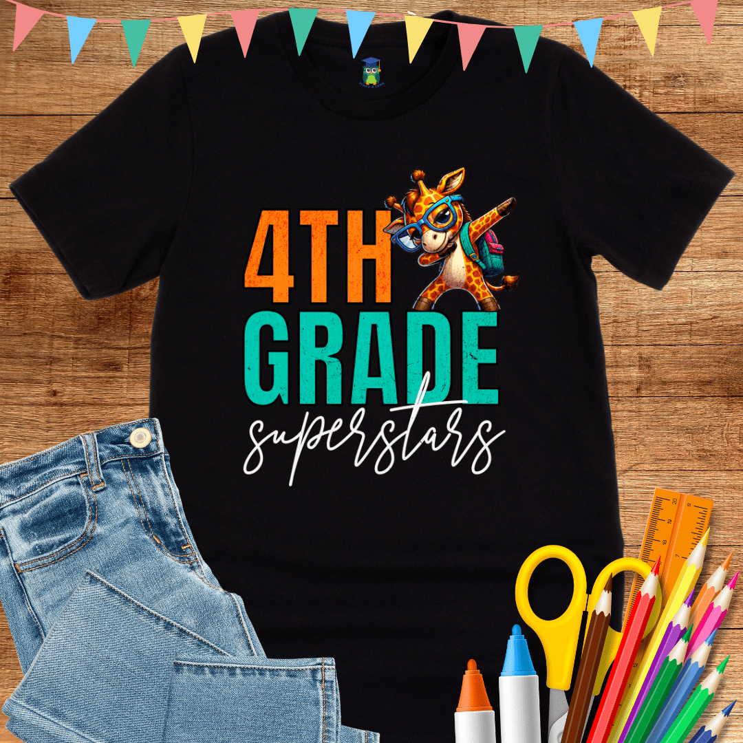 4th Grade Superstars Teacher T-Shirt - teachngear