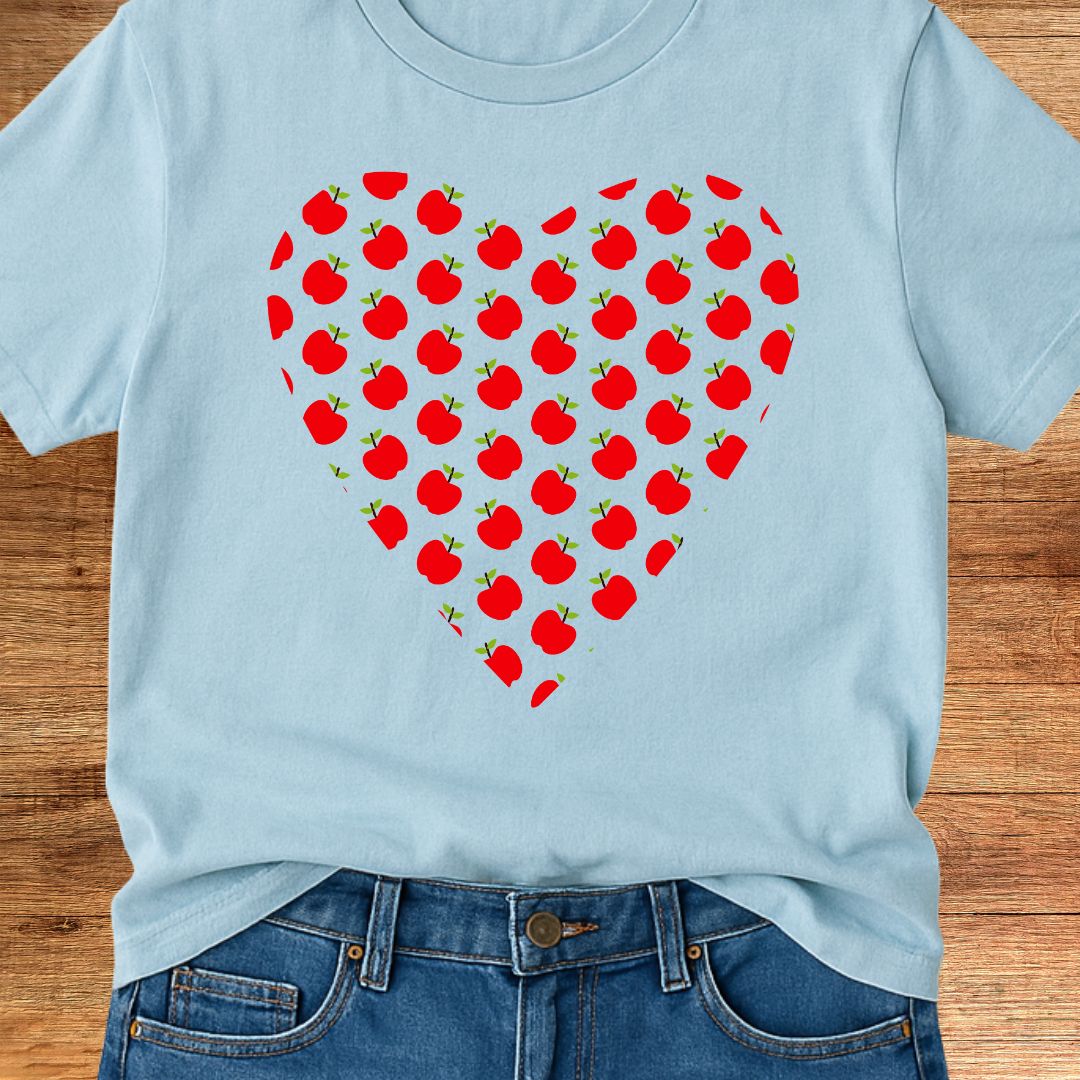 Apples Heart Teacher T-Shirt - teachngear