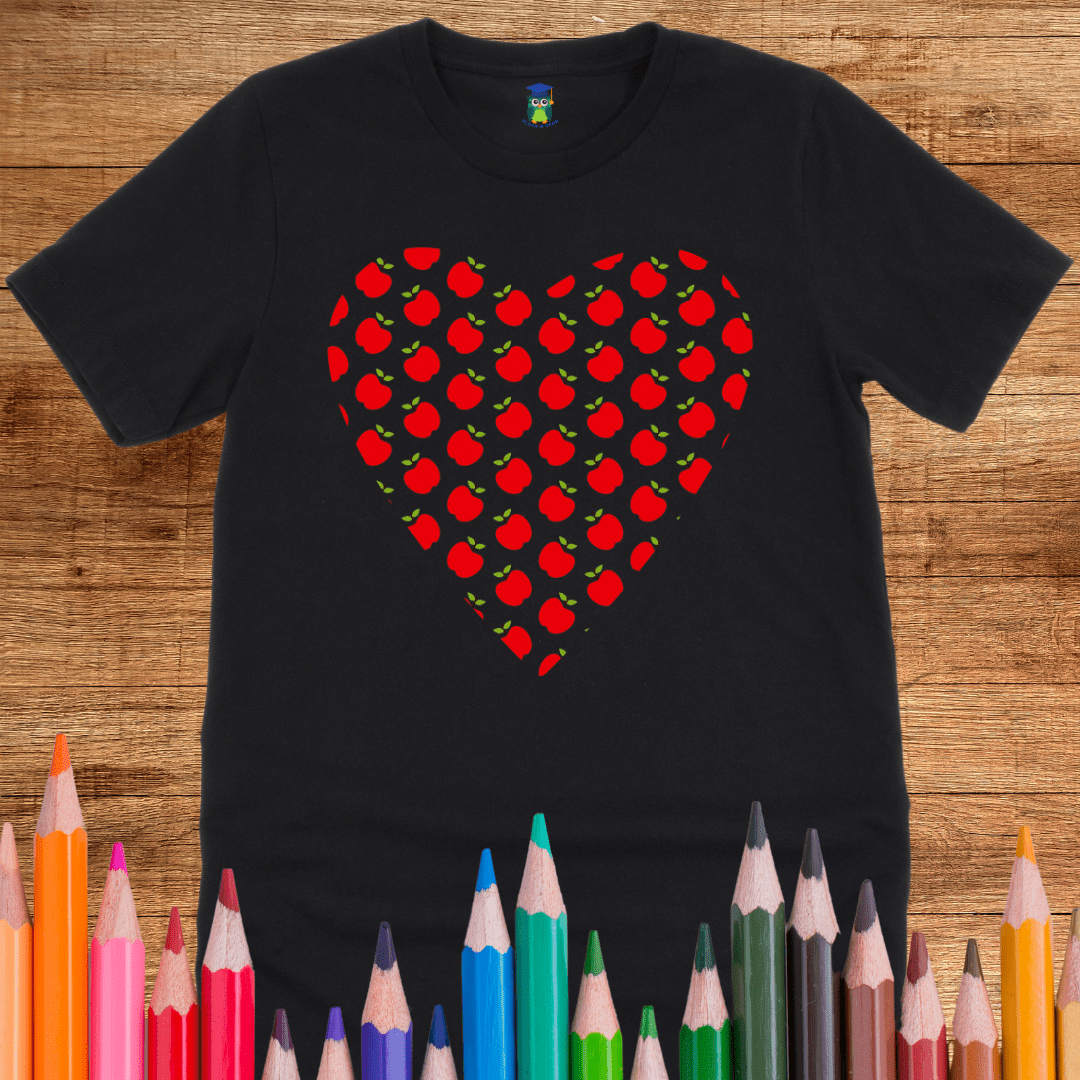 Apples Heart Teacher T-Shirt - teachngear