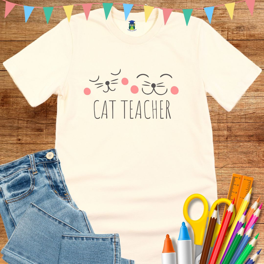 Cat Teacher T-Shirt - teachngear