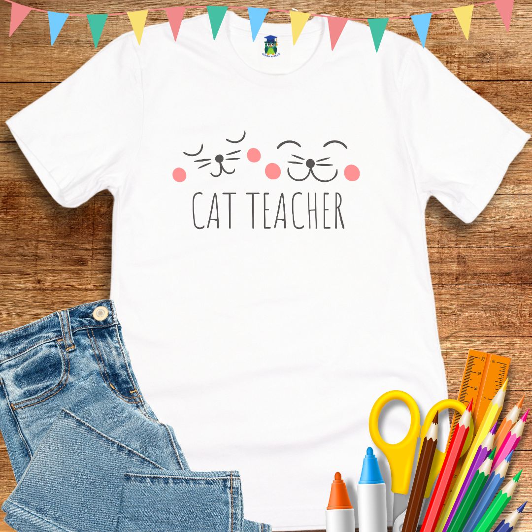 Cat Teacher T-Shirt - teachngear