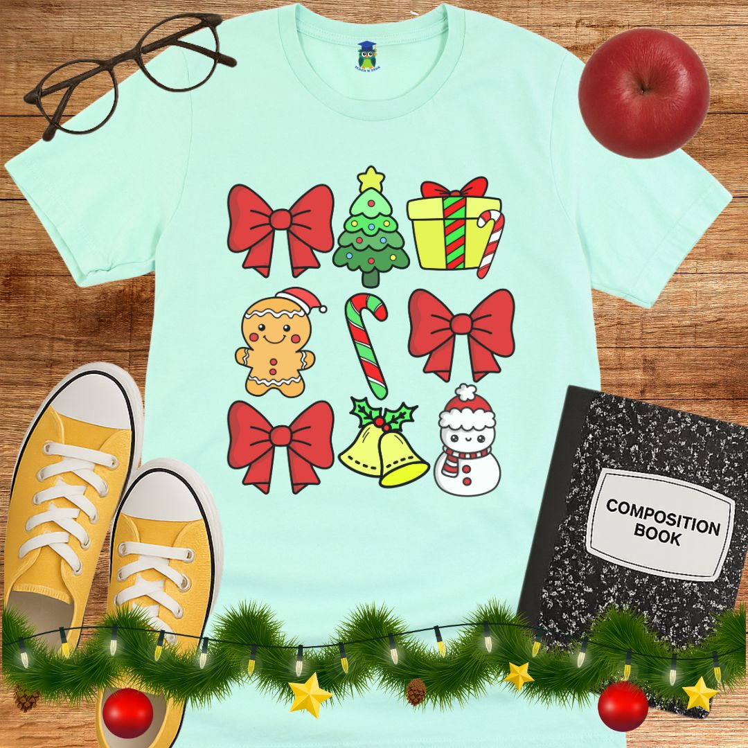 Christmas Icons Teacher Shirt - teachngear