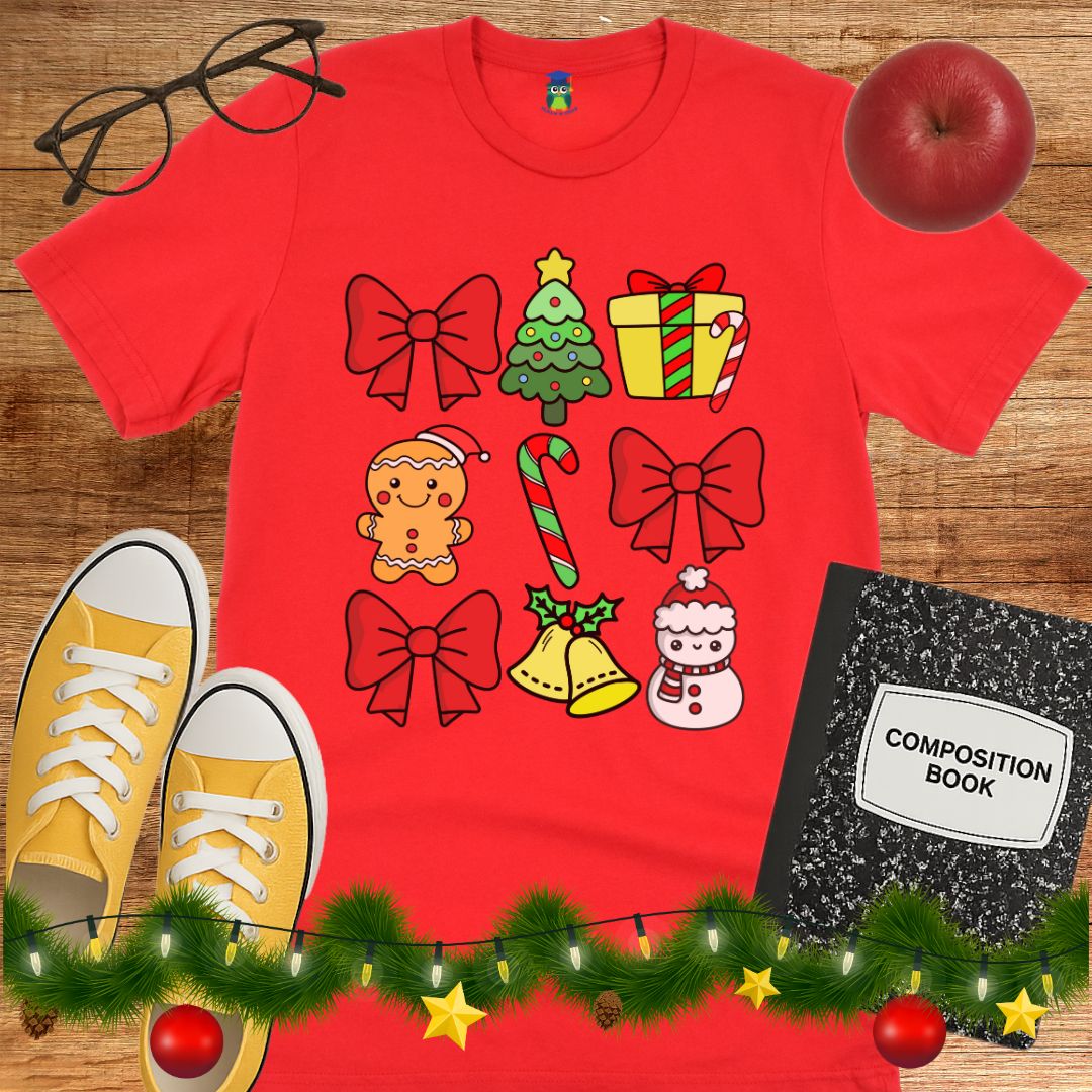 Christmas Icons Teacher Shirt - teachngear