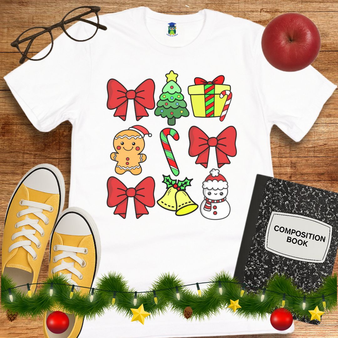 Christmas Icons Teacher Shirt - teachngear