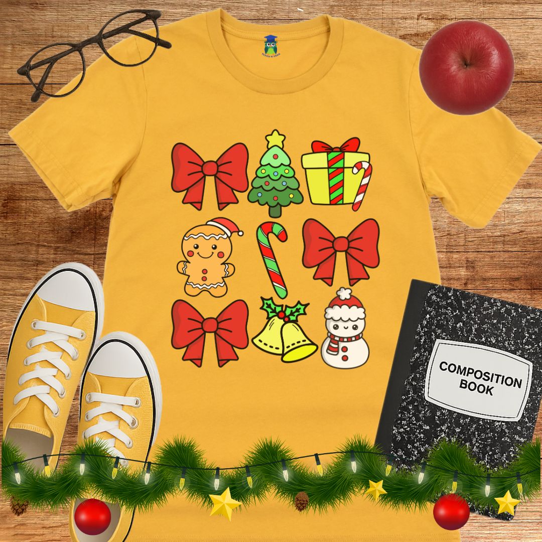 Christmas Icons Teacher Shirt - teachngear