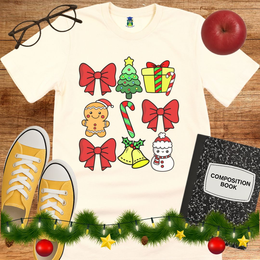 Christmas Icons Teacher Shirt - teachngear
