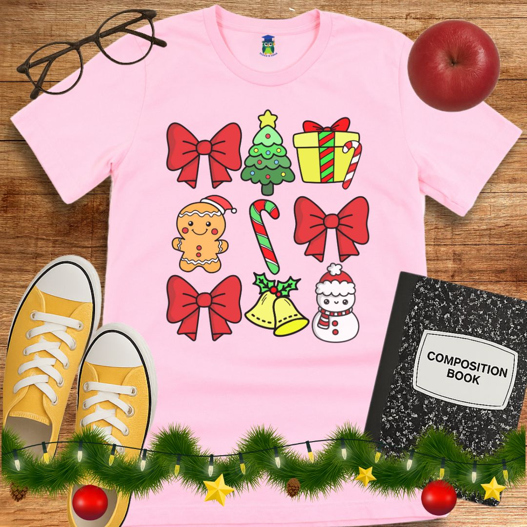 Christmas Icons Teacher Shirt - teachngear