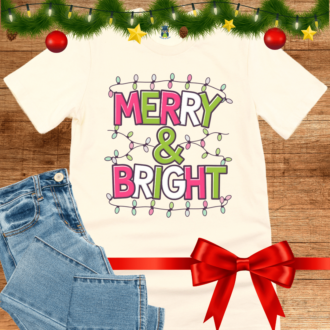 Christmas Merry and Bright Teacher Shirt - teachngear