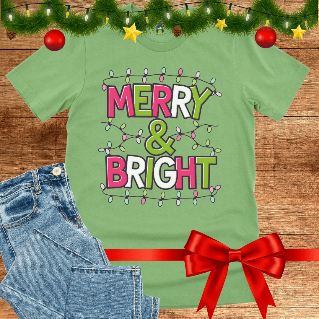 Christmas Merry and Bright Teacher Shirt - teachngear