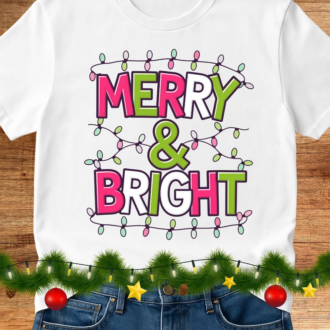 Christmas Merry and Bright Teacher Shirt - teachngear