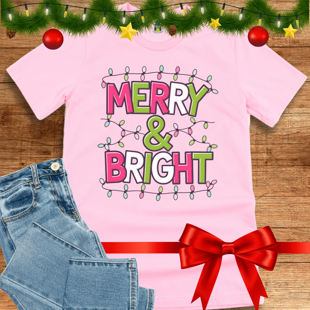 Christmas Merry and Bright Teacher Shirt - teachngear