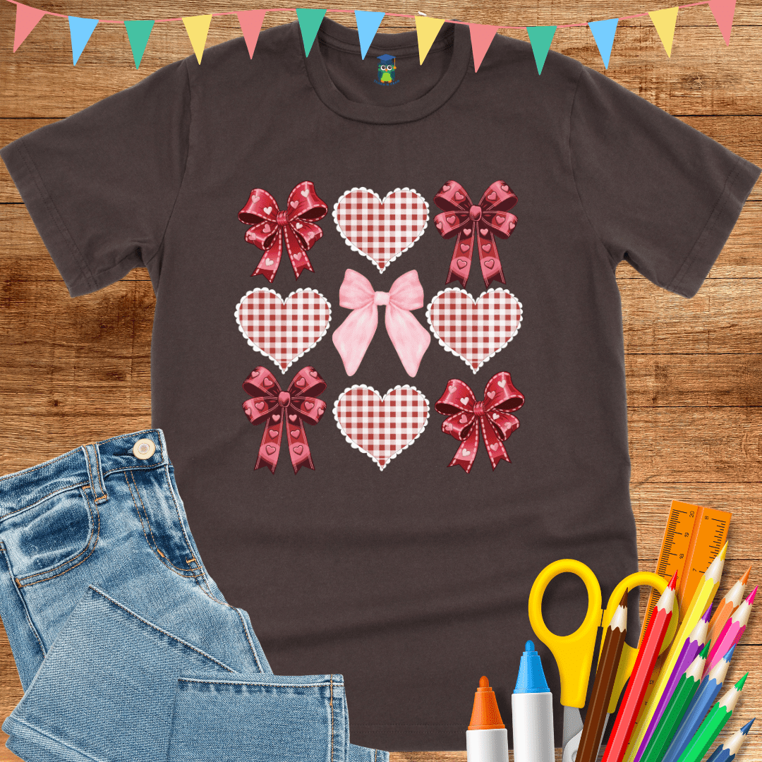 Coquette Bows Teacher T-Shirt - teachngear