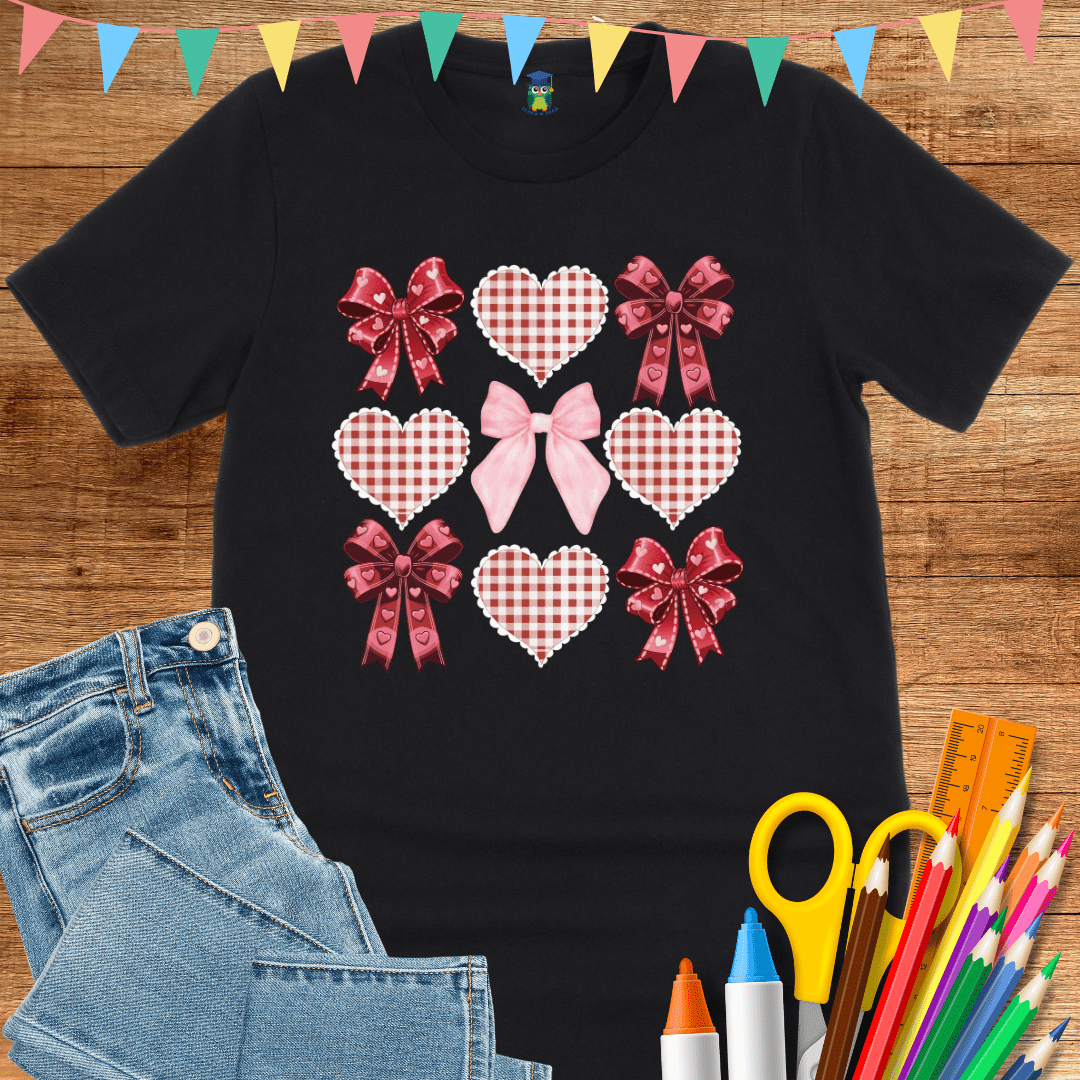 Coquette Bows Teacher T-Shirt - teachngear