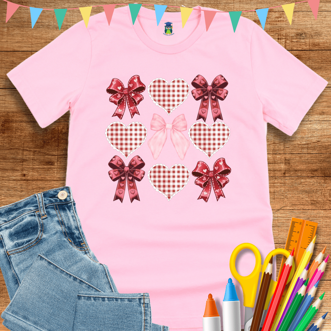 Coquette Bows Teacher T-Shirt - teachngear