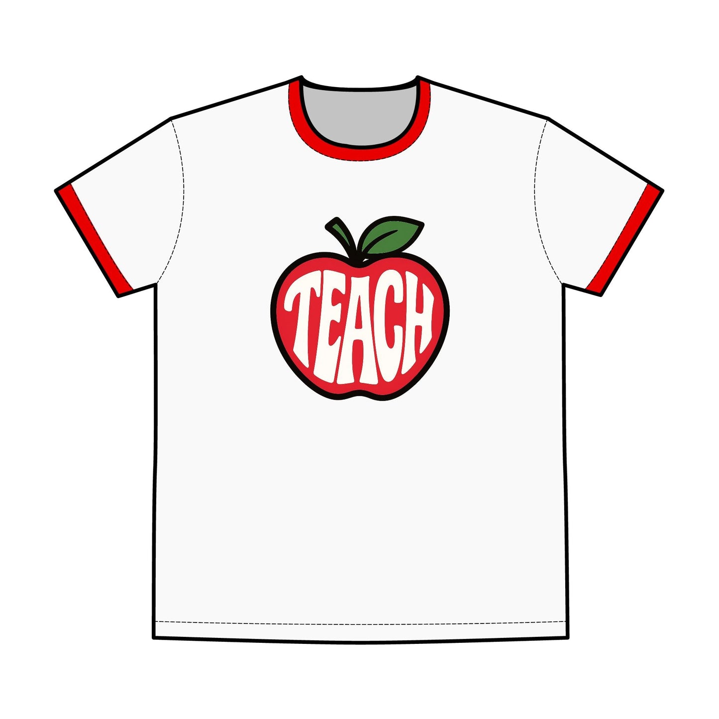 Exclusive Retro Teach in Apple Ringer Teacher Tee - teachngear