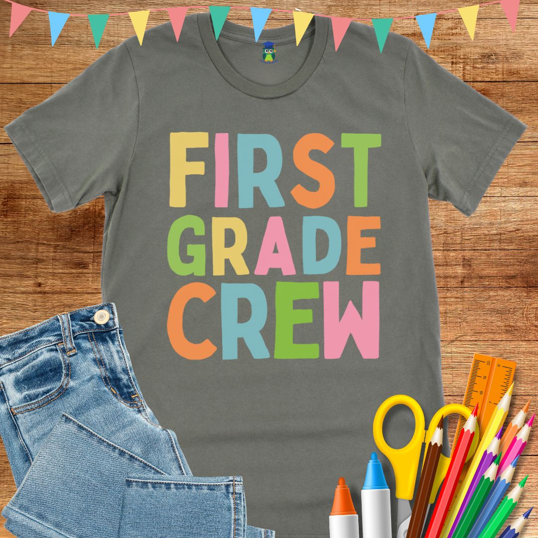 First Grade Crew Teacher T-Shirt - teachngear