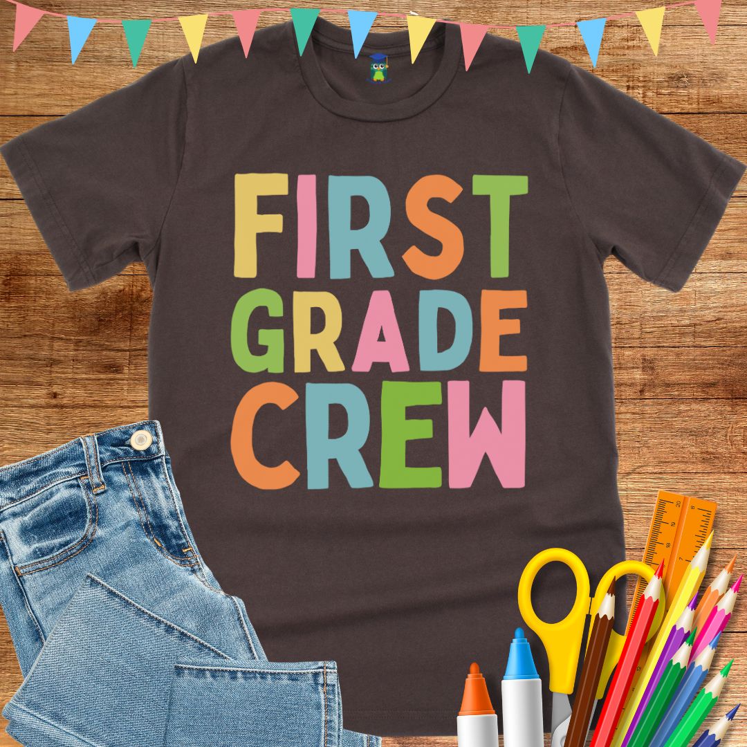 First Grade Crew Teacher T-Shirt - teachngear