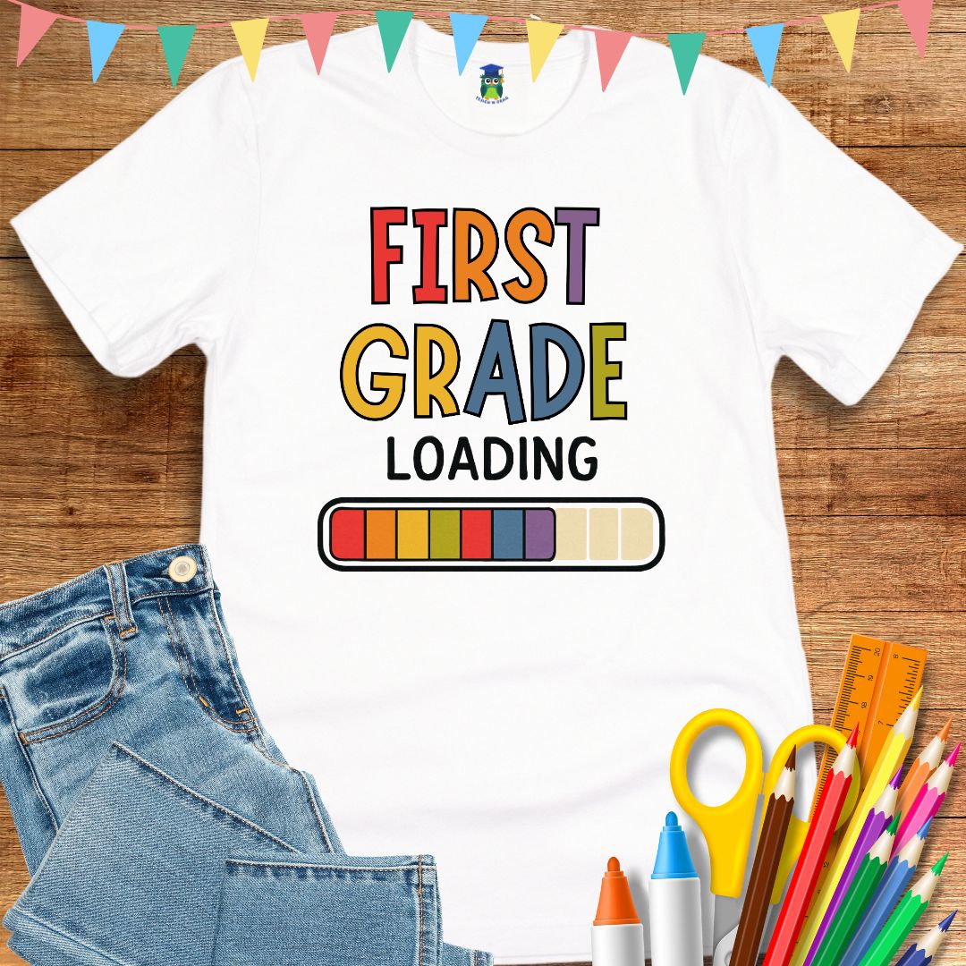 First Grade Loading Teacher T-Shirt - teachngear