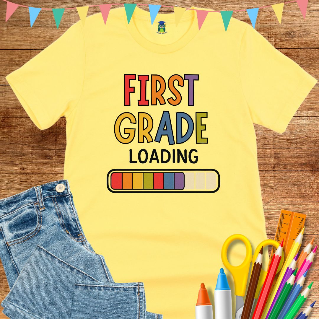 First Grade Loading Teacher T-Shirt - teachngear