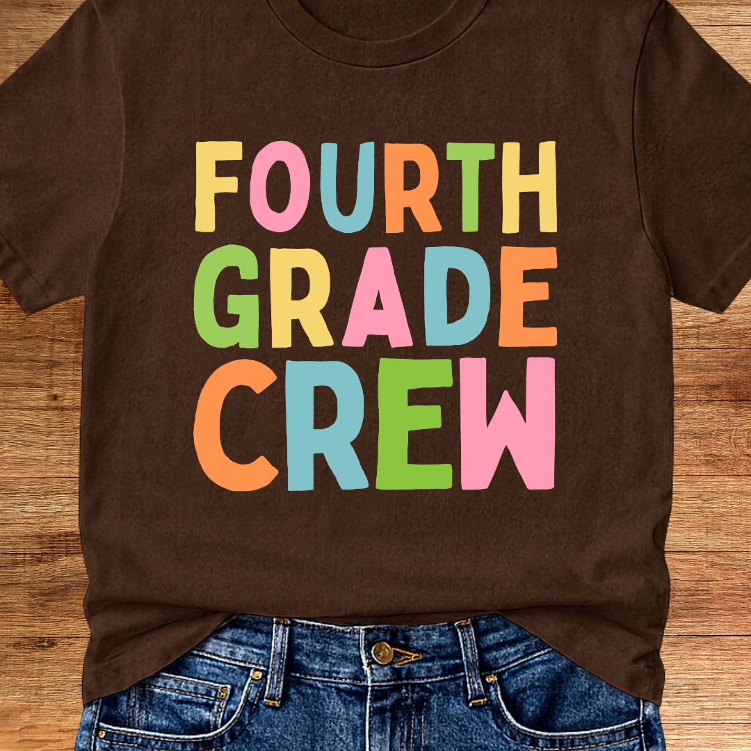 Fourth Grade Crew Teacher T-Shirt - teachngear