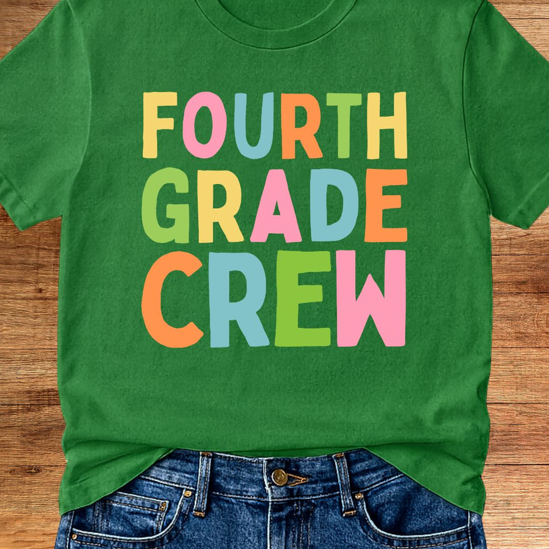 Fourth Grade Crew Teacher T-Shirt - teachngear