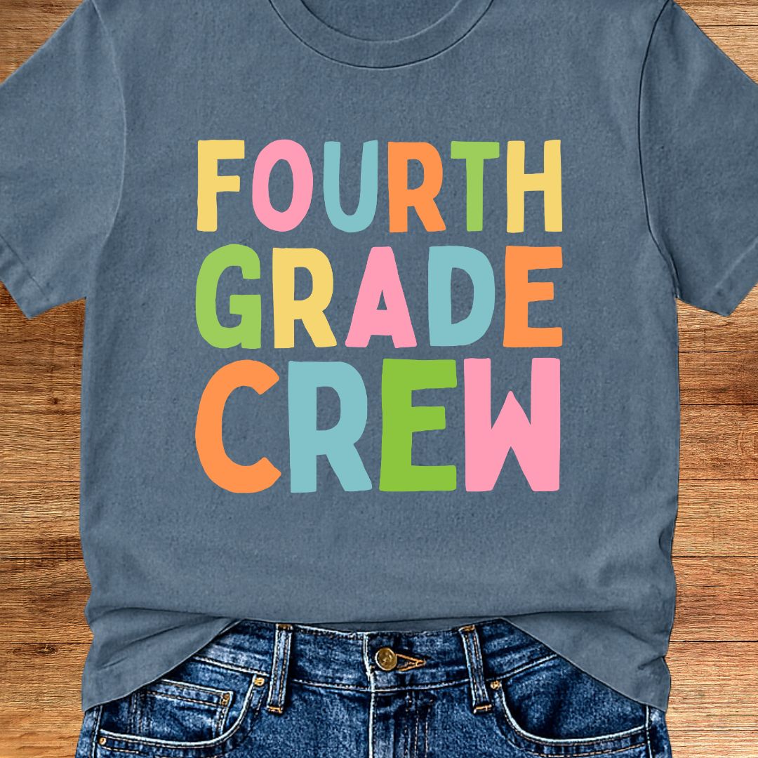 Fourth Grade Crew Teacher T-Shirt - teachngear