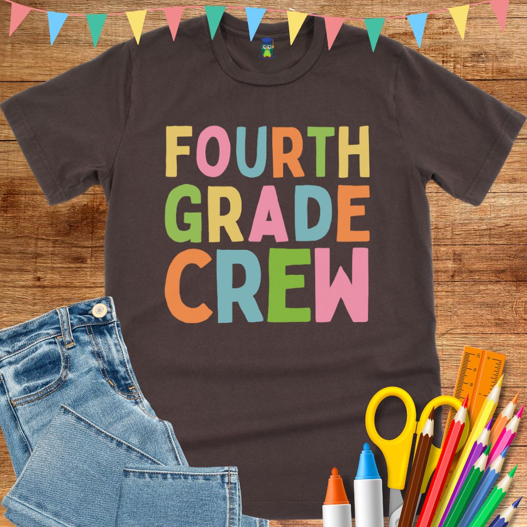 Fourth Grade Crew Teacher T-Shirt - teachngear