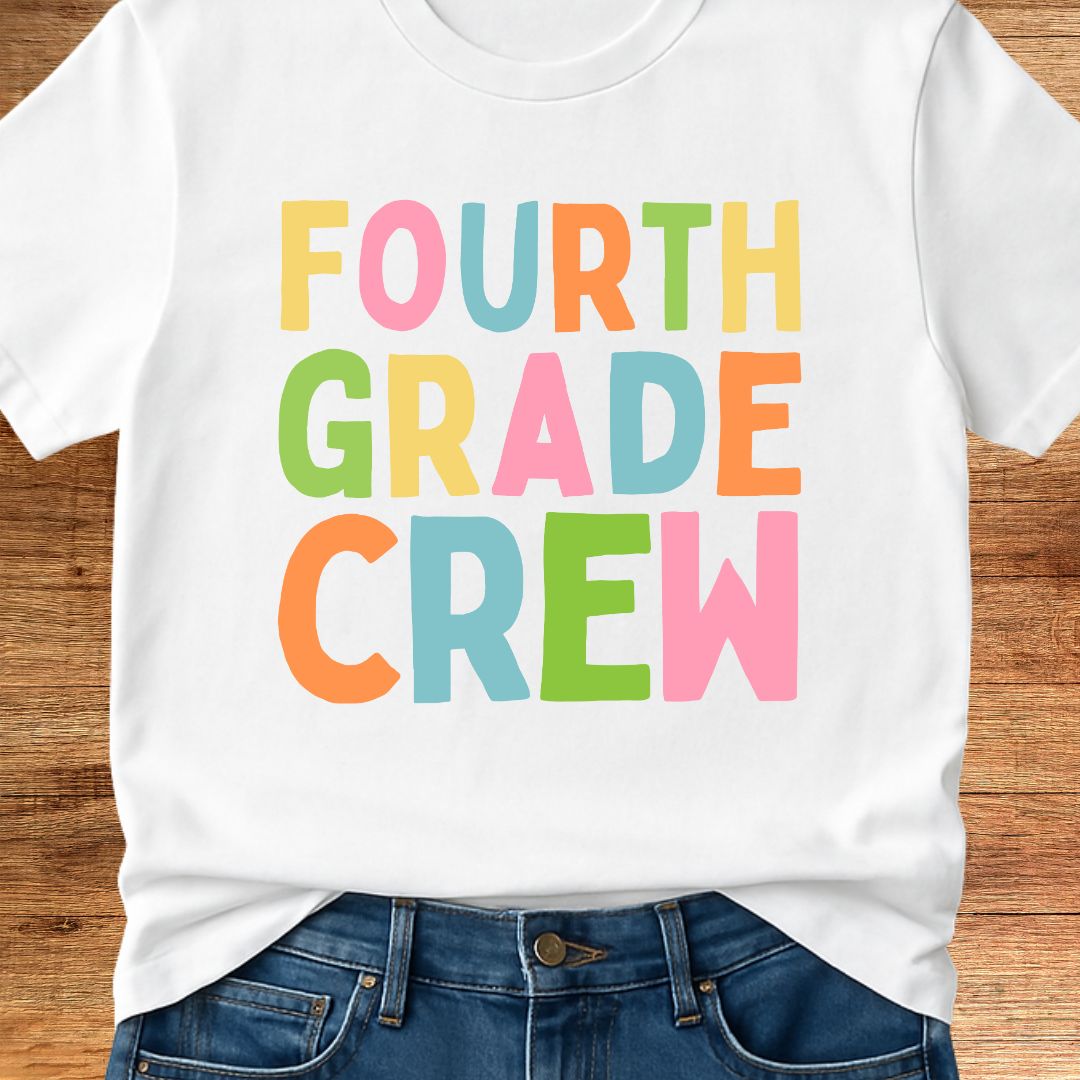 Fourth Grade Crew Teacher T-Shirt - teachngear