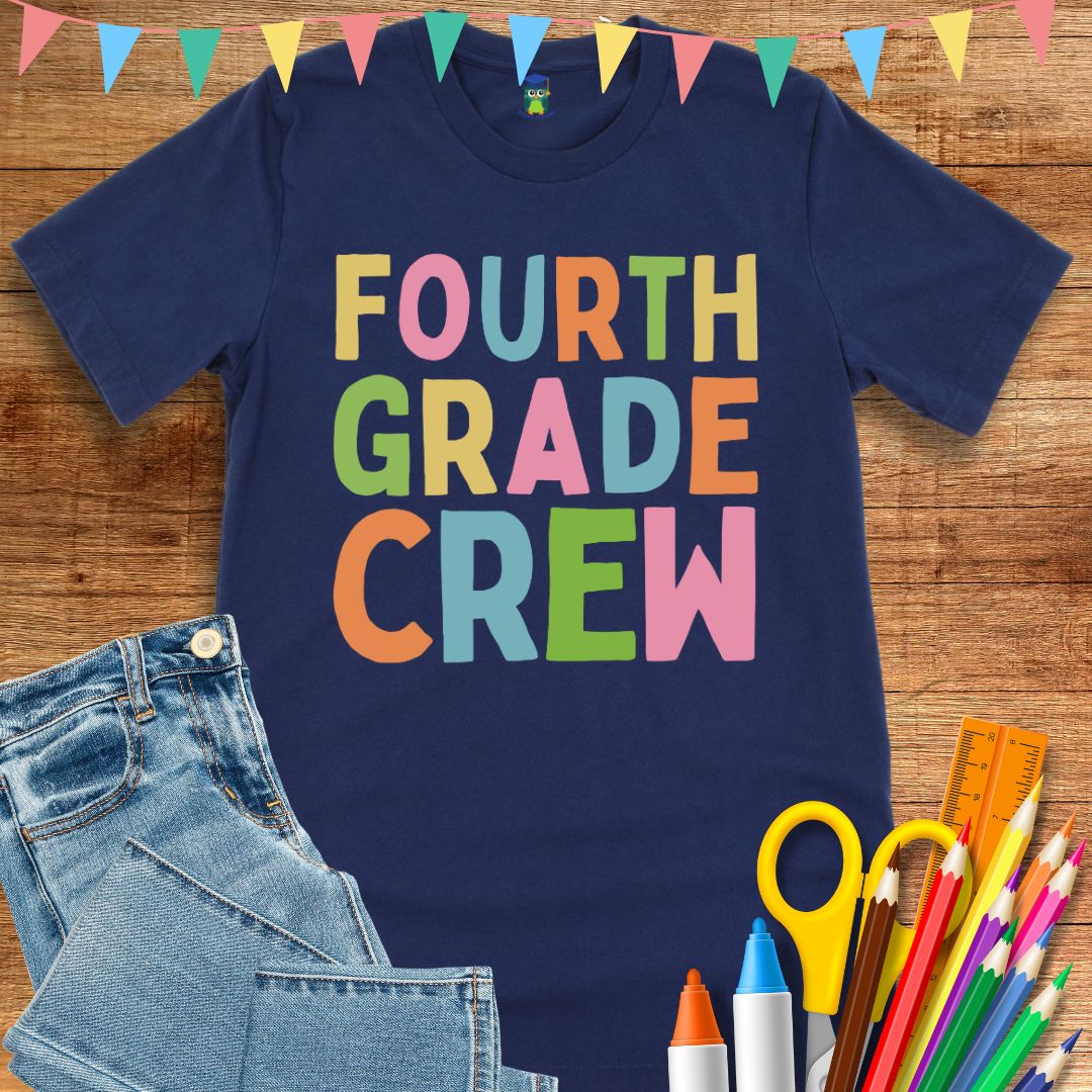 Fourth Grade Crew Teacher T-Shirt - teachngear