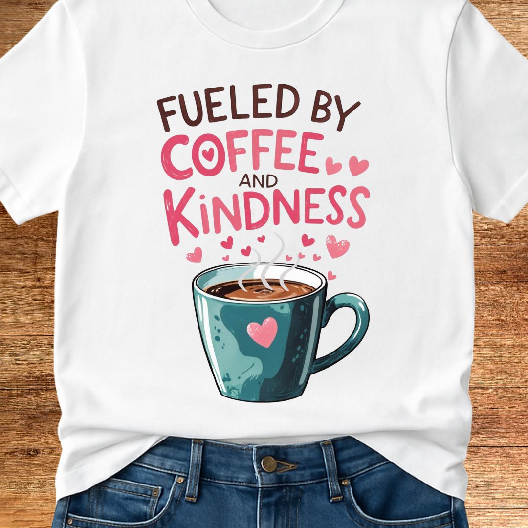 Fueled by Coffee and Kindness Teacher T-Shirt - teachngear
