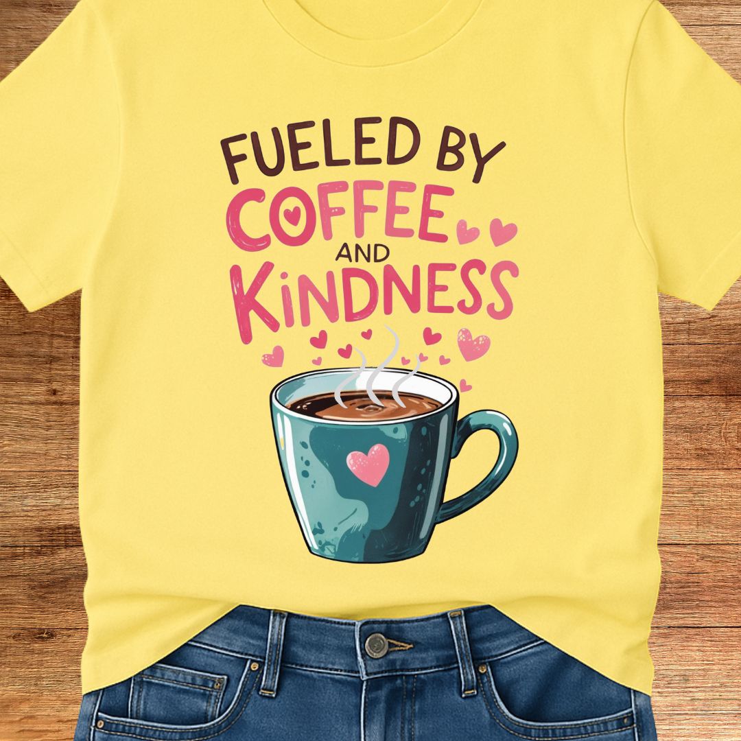 Fueled by Coffee and Kindness Teacher T-Shirt - teachngear