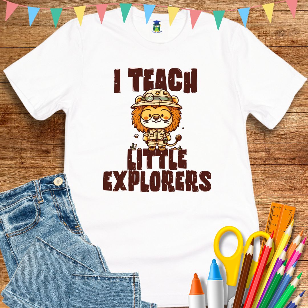 I Teach Little Explorers Teacher T-Shirt - teachngear