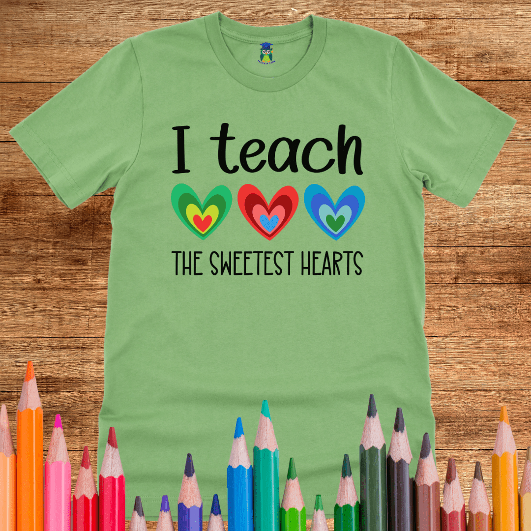 I Teach the Sweetest Hearts Teacher T-Shirt - teachngear