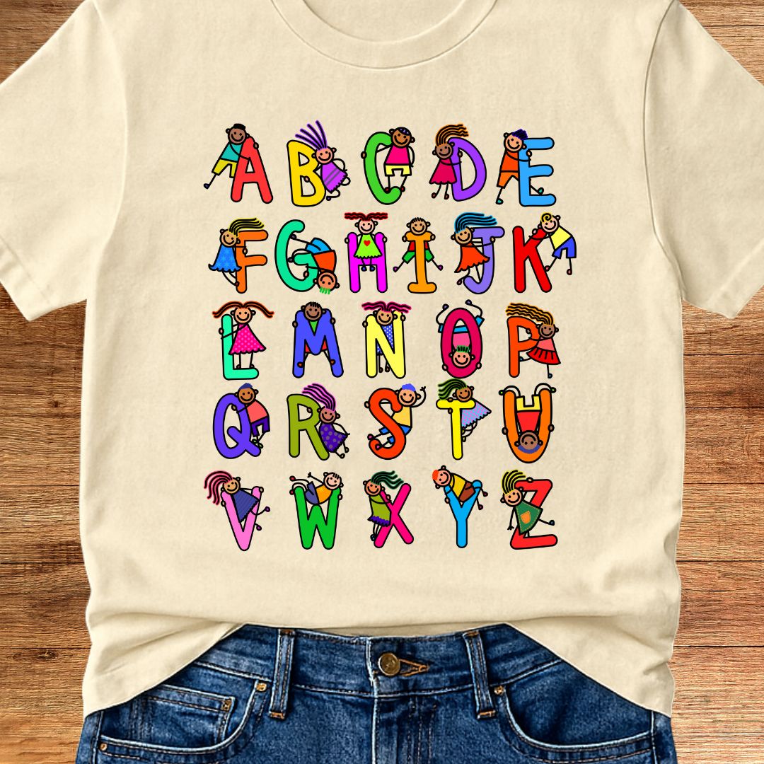 Kiddies Alphabet Teacher T-Shirt - teachngear