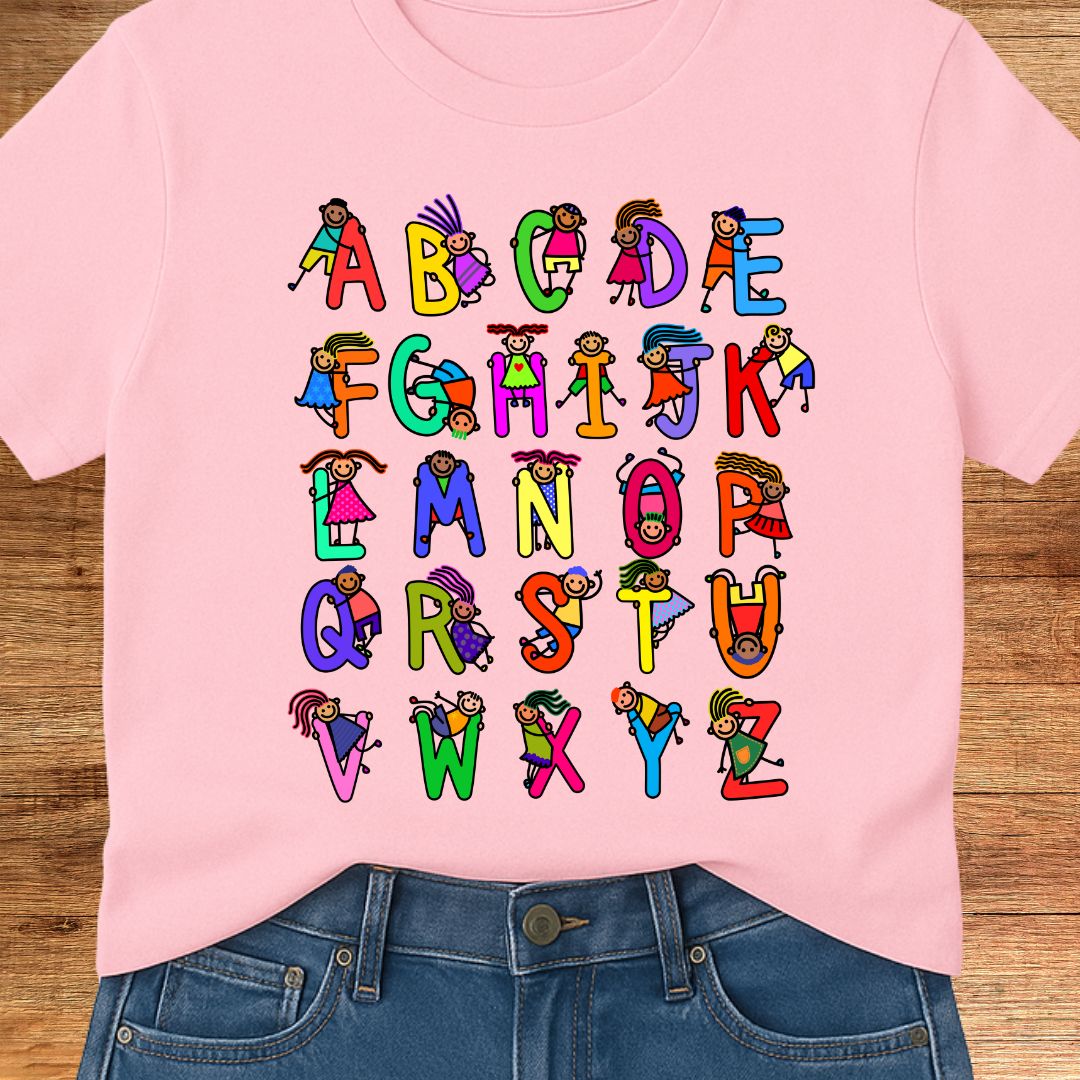 Kiddies Alphabet Teacher T-Shirt - teachngear