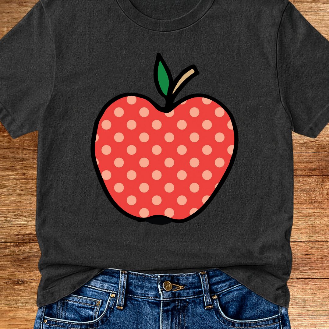 Large Spotty Apple Teacher T-Shirt - teachngear