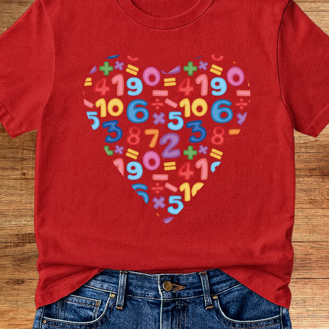 Math Heart Teacher T-Shirt - teachngear