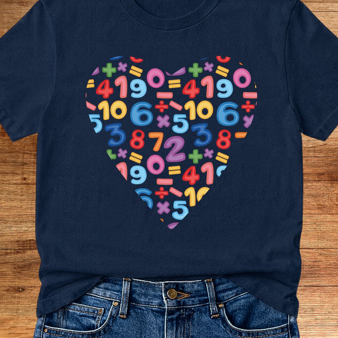 Math Heart Teacher T-Shirt - teachngear