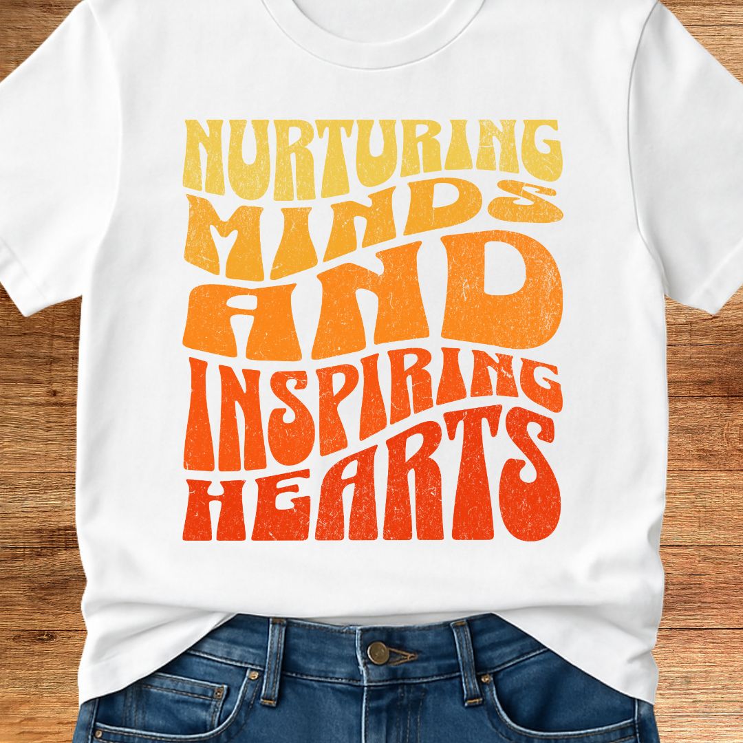 Nurturing Minds Inspiring Hearts Teacher T-Shirt - teachngear