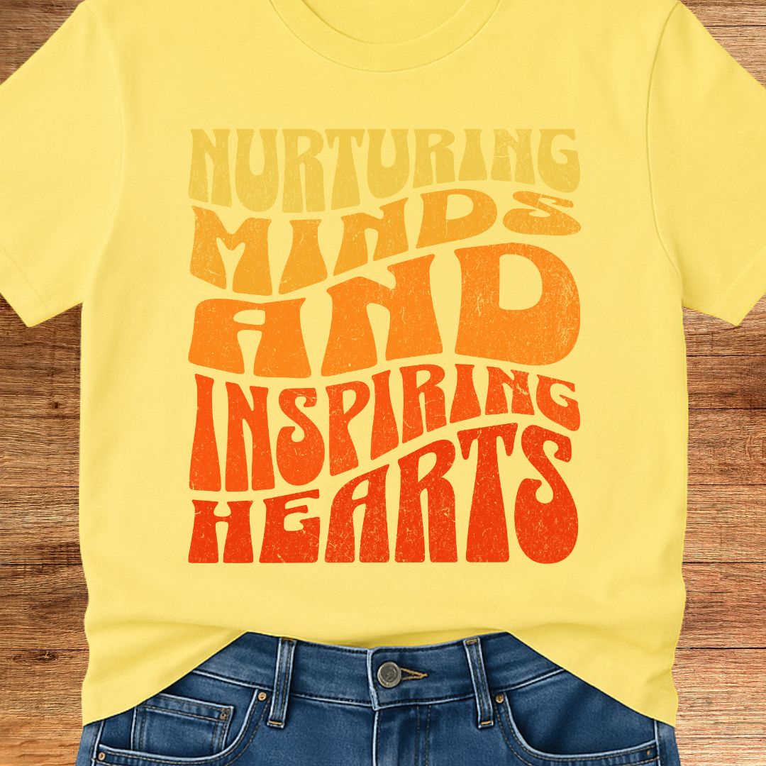 Nurturing Minds Inspiring Hearts Teacher T-Shirt - teachngear
