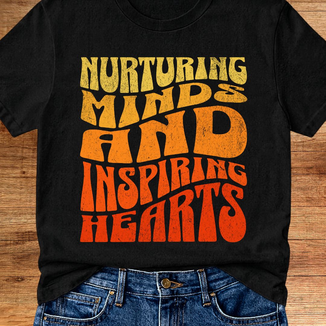Nurturing Minds Inspiring Hearts Teacher T-Shirt - teachngear