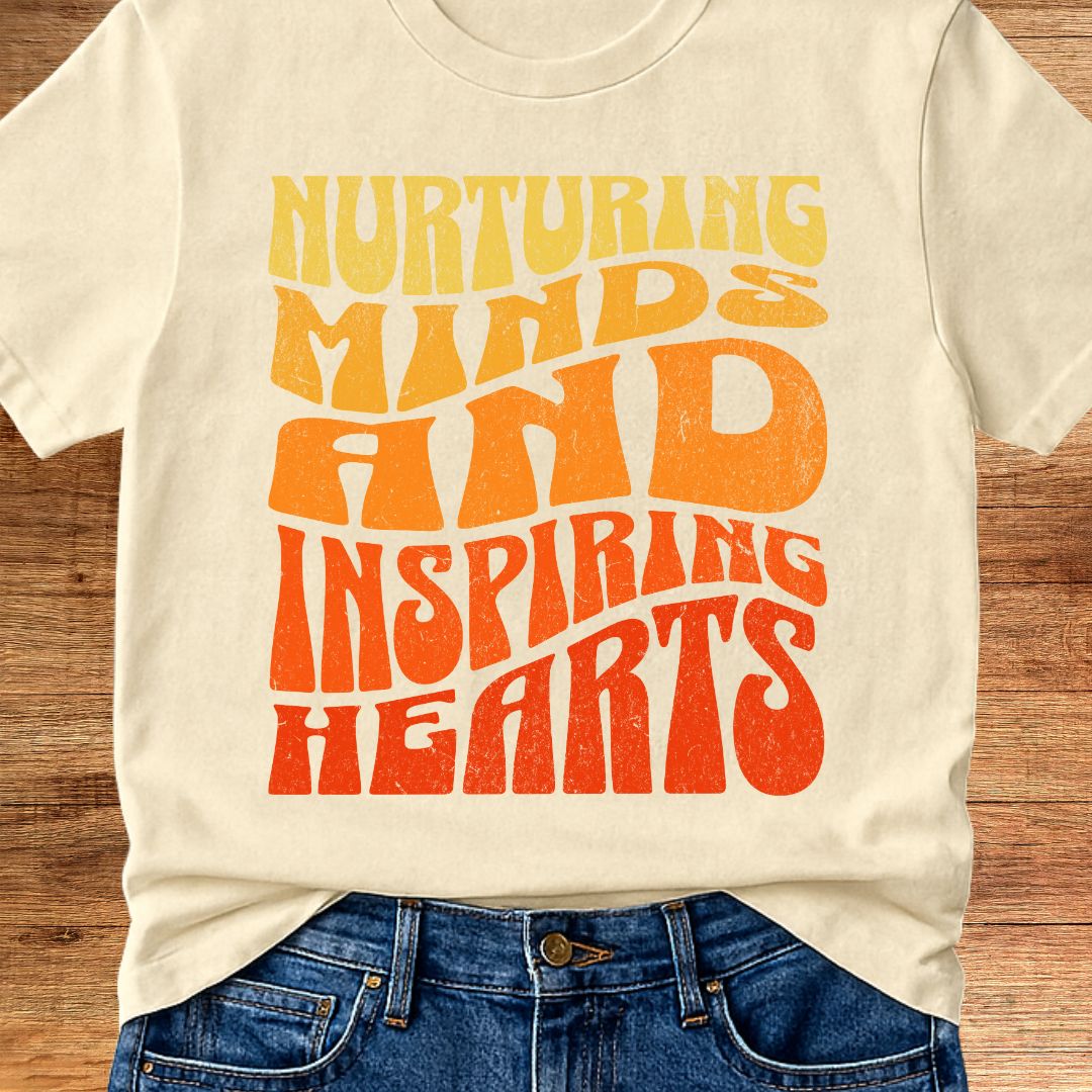 Nurturing Minds Inspiring Hearts Teacher T-Shirt - teachngear