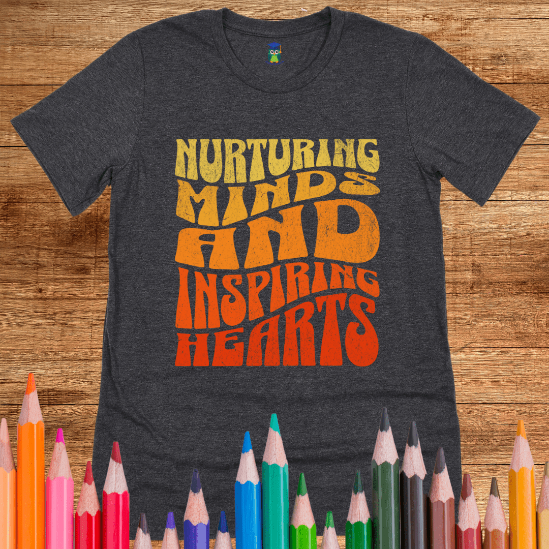 Nurturing Minds Inspiring Hearts Teacher T-Shirt - teachngear
