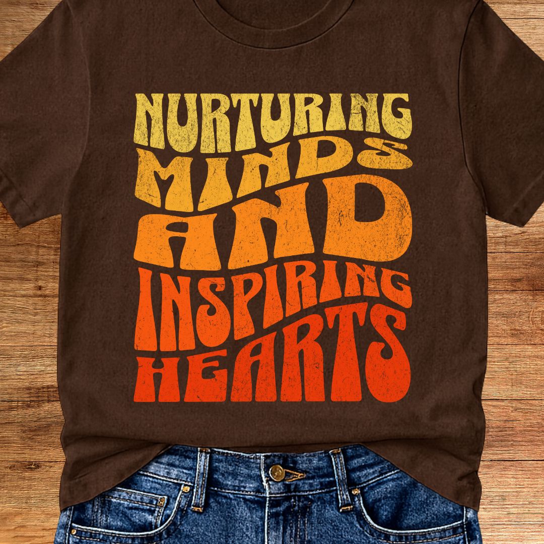 Nurturing Minds Inspiring Hearts Teacher T-Shirt - teachngear