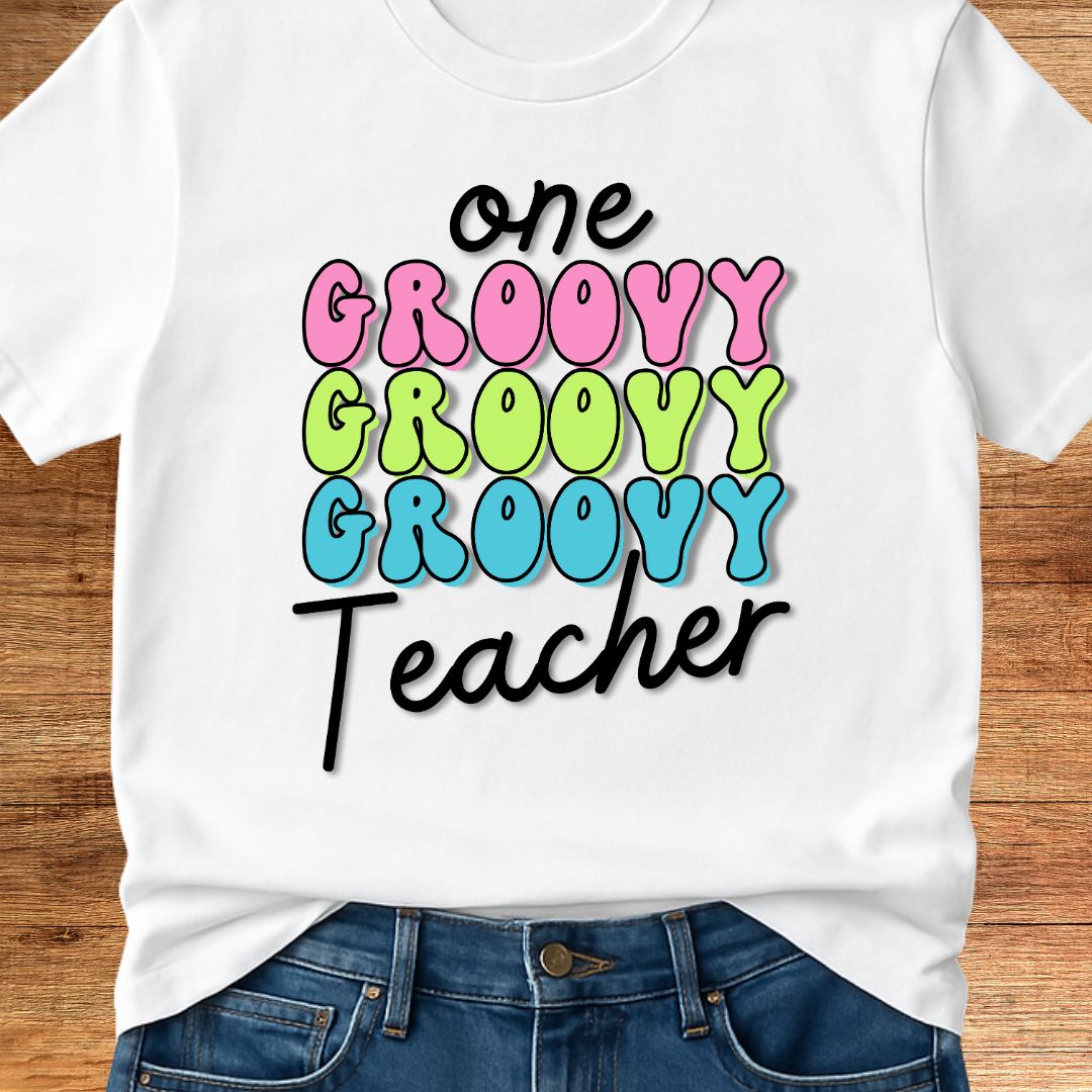 One Groovy Teacher T-Shirt - teachngear